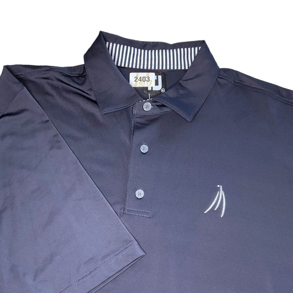 FootJoy FJ Golf Polo Shirt Men's Size XL Color Black/Navy Men's League Logo
